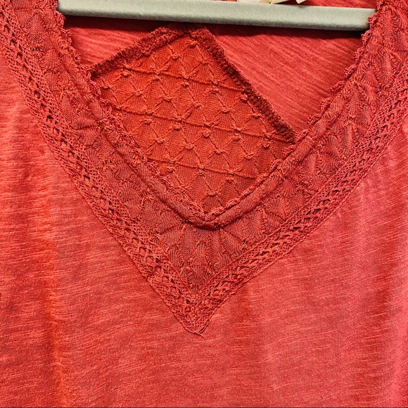 Anthro Meadow Rue Lace Patch Work T Shirt Blouse - Picture 8 of 13